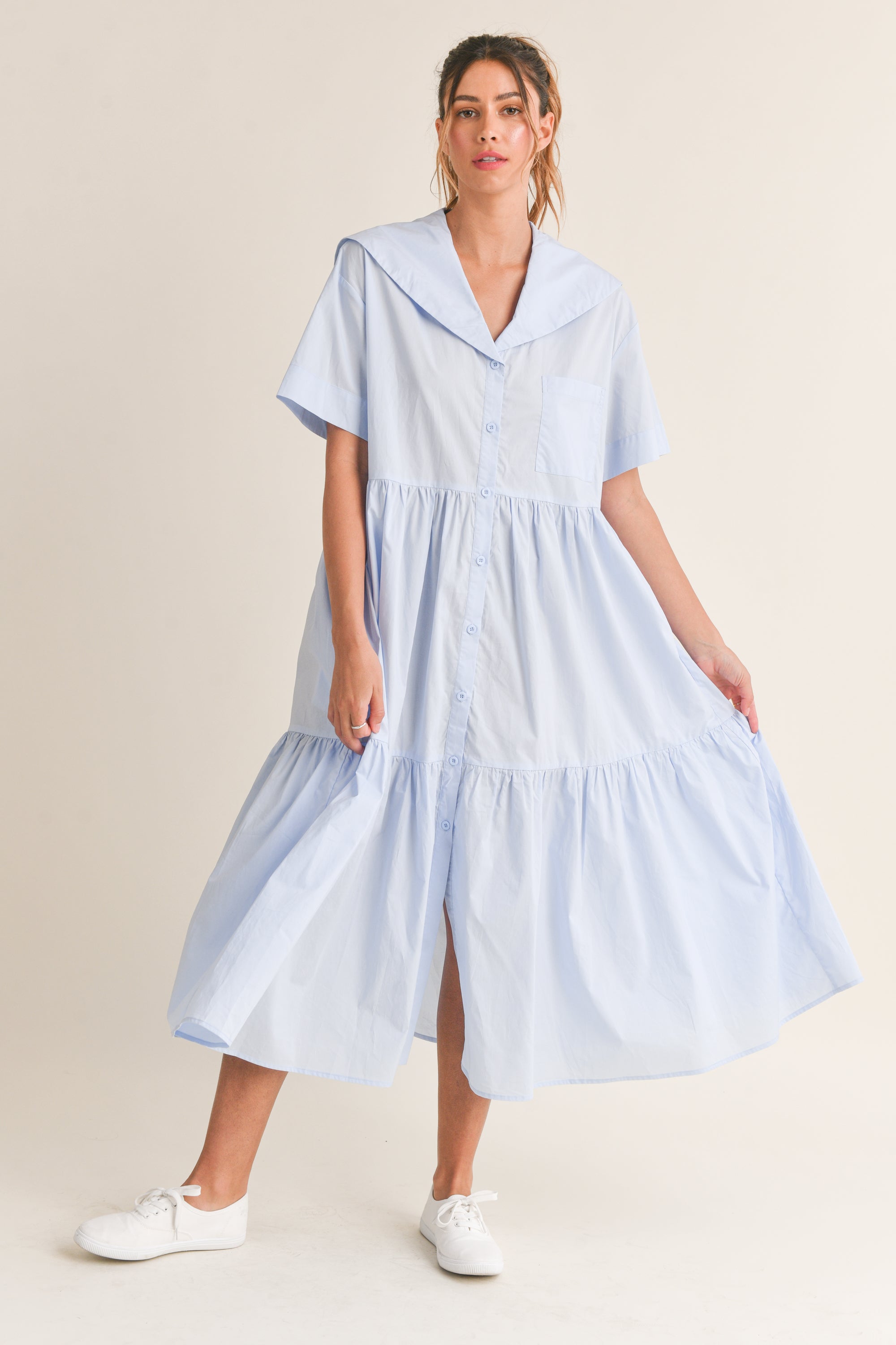 MACY SAILOR COLLAR MIDI DRESS – Mable Clothing