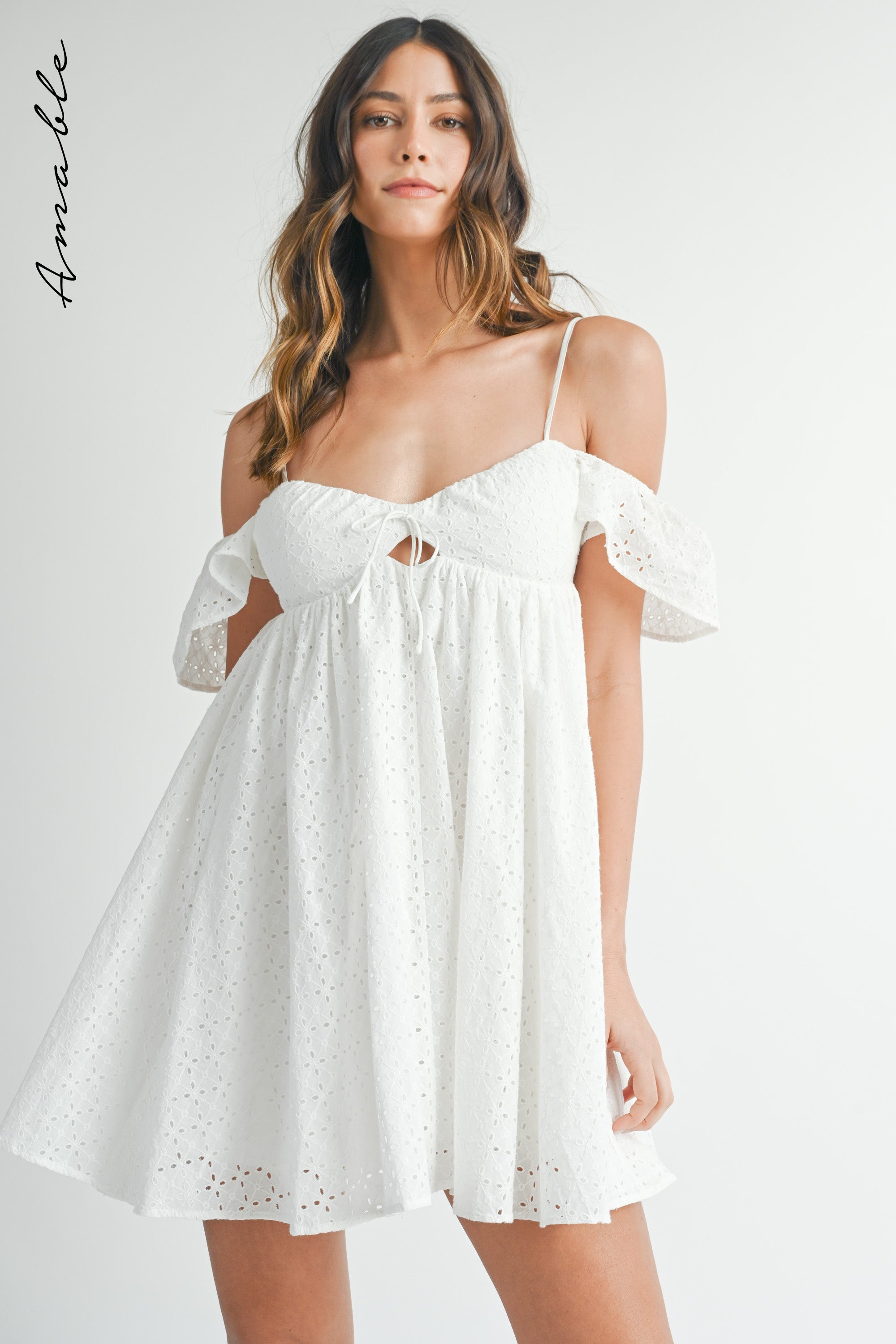Summer Bloom Balloon Sleeve Lace Overlay Mini Dress White  White mini  dress, Formal dress shops, White lace mini dress