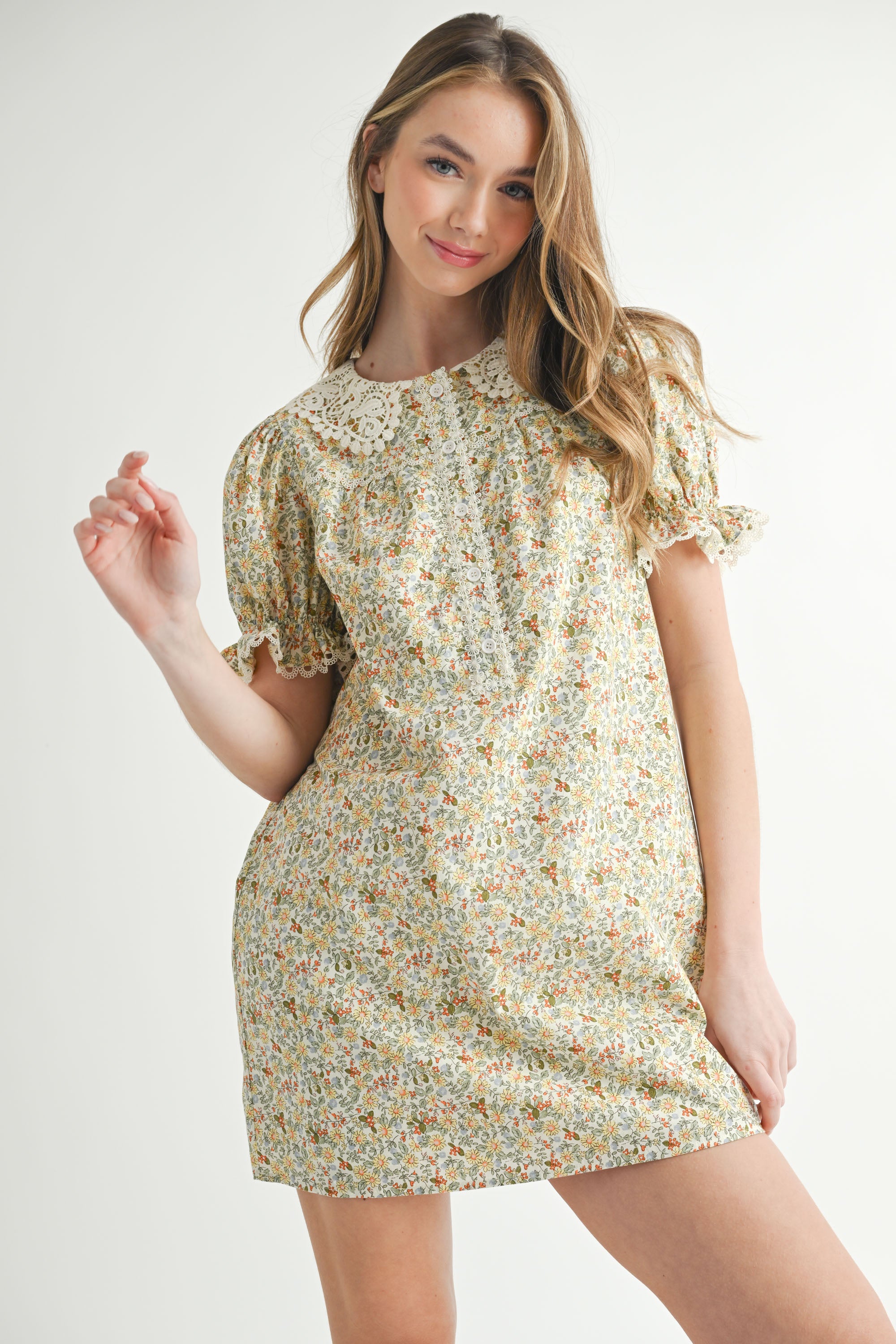 DALENNA LACE BABY DOLL DRESS – Mable Clothing