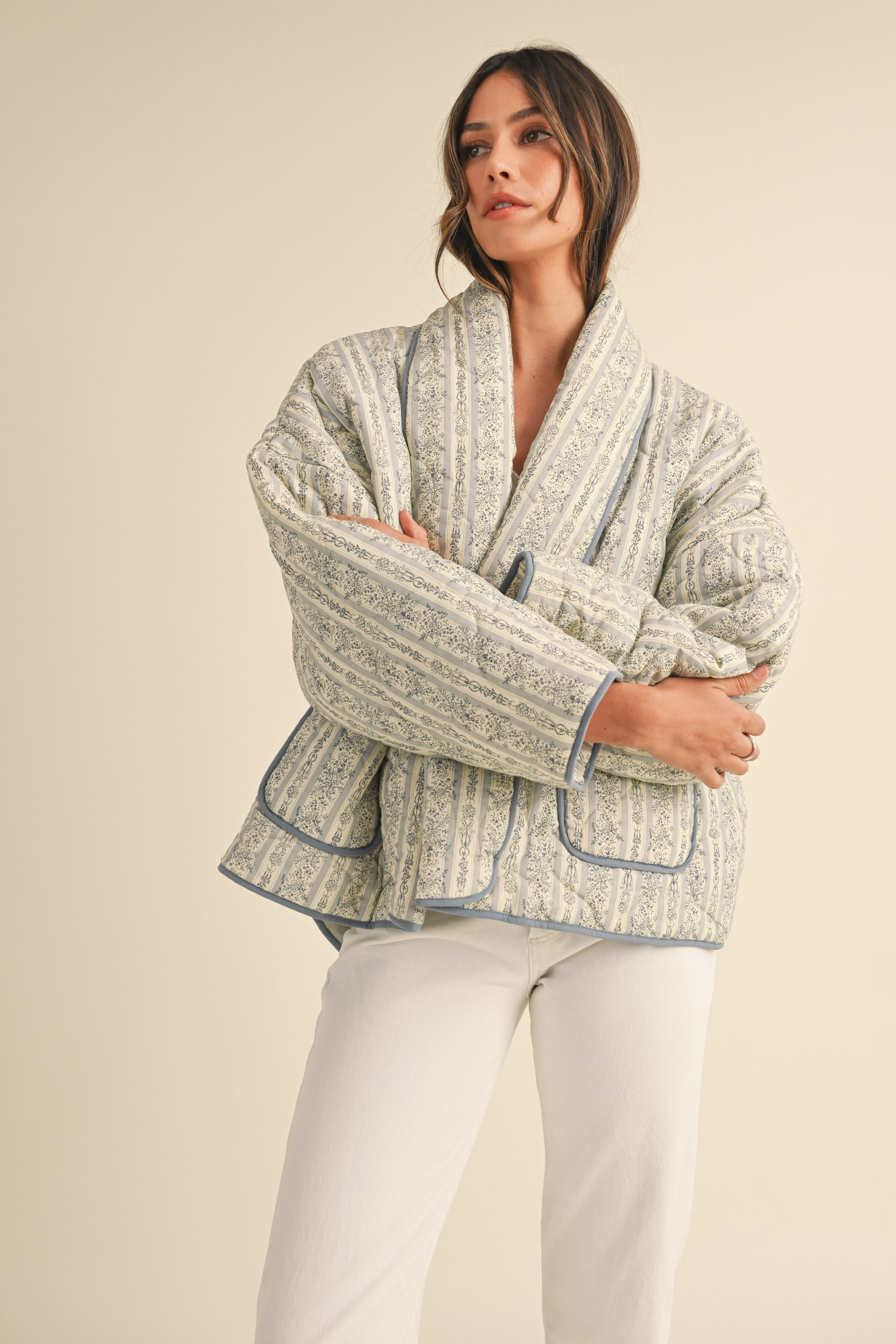 BELINDA FLORAL PRINTED QUILTED JACKET – Mable Clothing