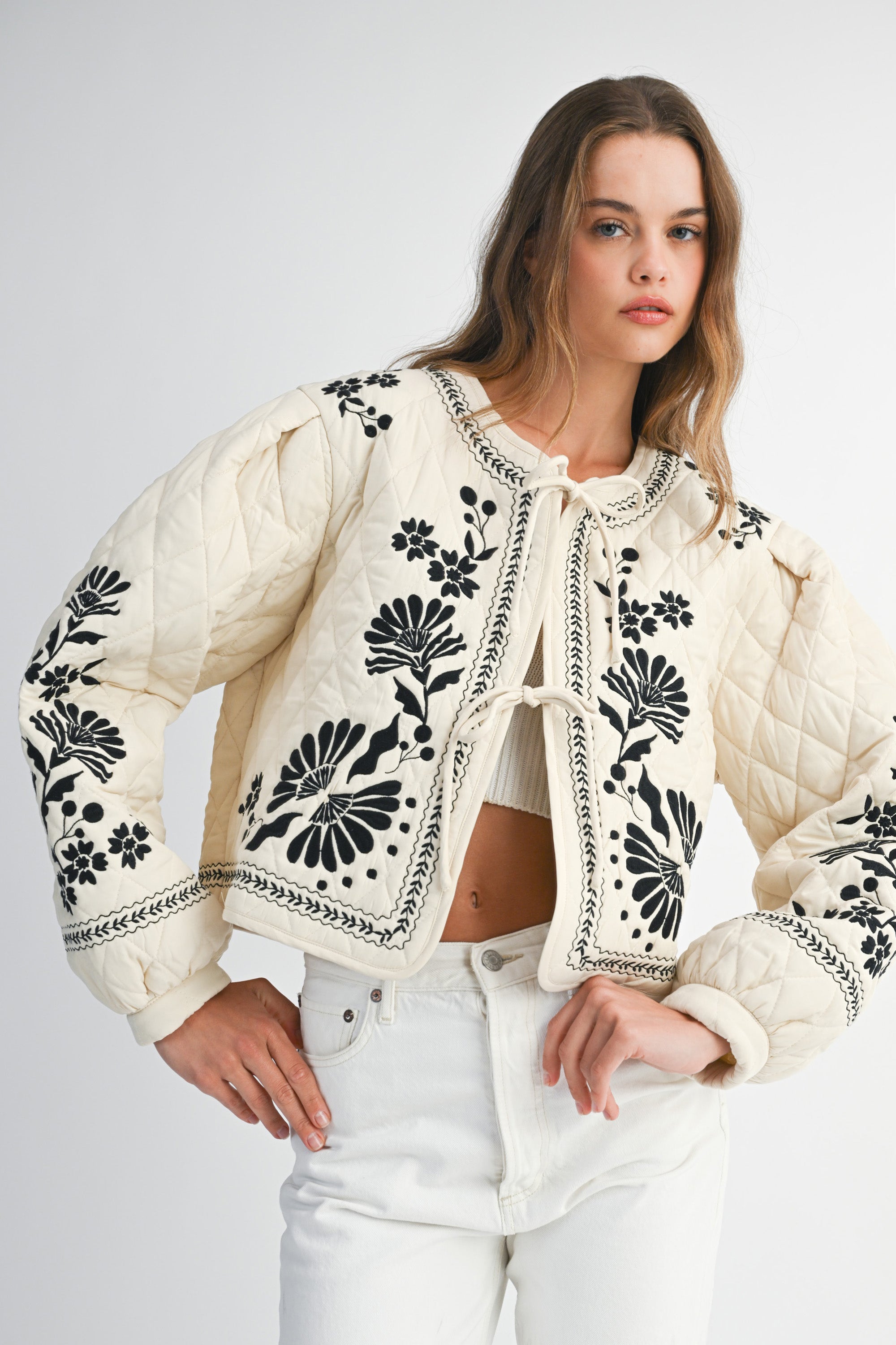 EMBER EMBROIDERED QUILTED JACKET – Mable Clothing