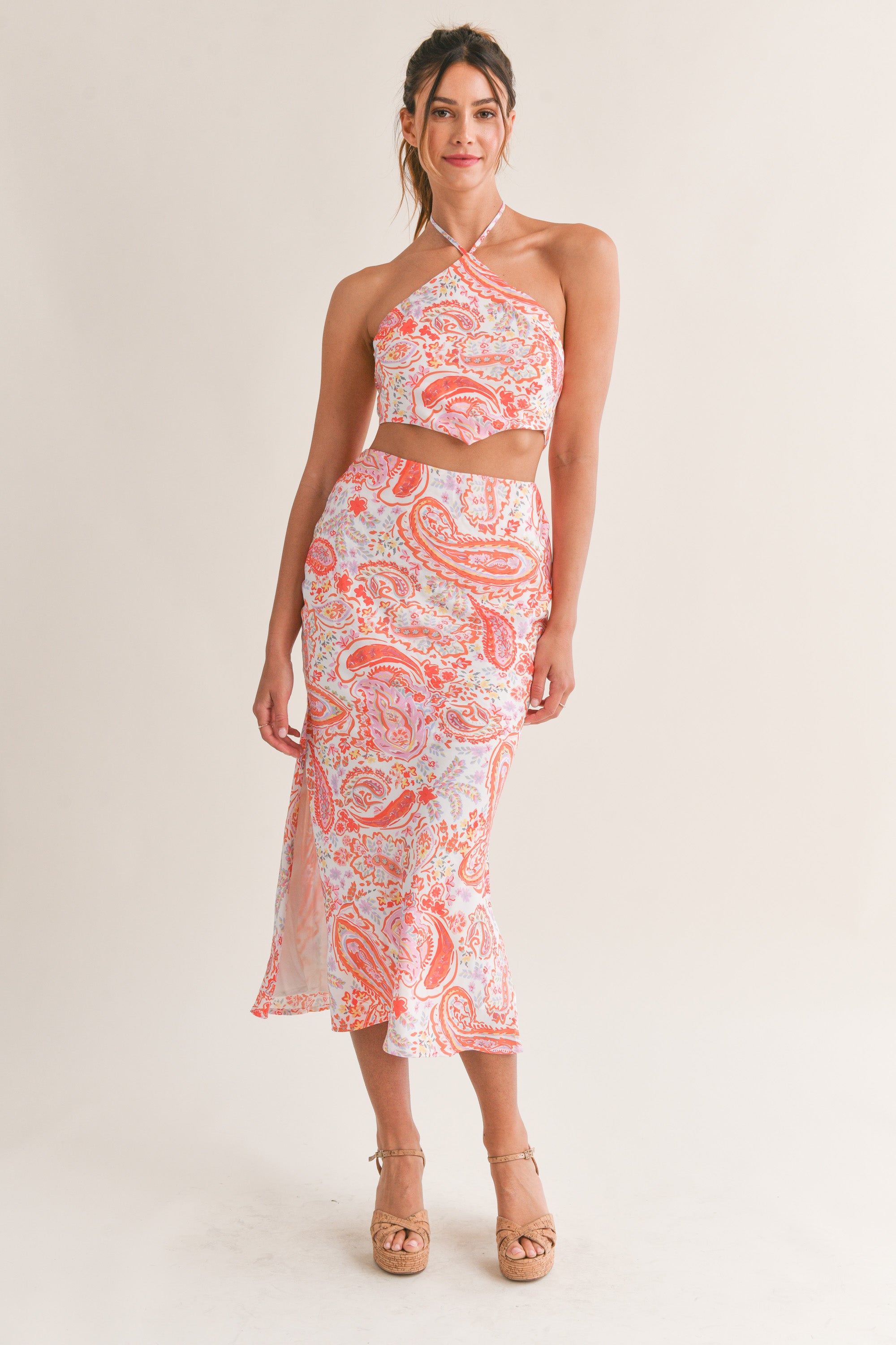 Halter Top and Skirt Set