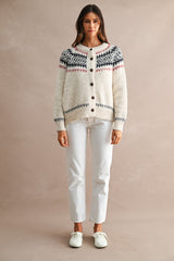 MIRA PATTERN JACQUARD BUTTON CARDIGAN