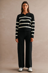LAYLA STRIPED SWEATER TOP AND LONG PANTS SET