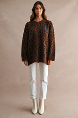 CHLOE LEOPARD OVERSIZED SWEATER TOP