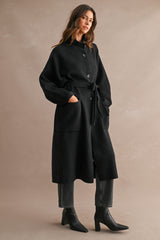 ELYSE FUNNEL NECK KNITTED LONG COAT