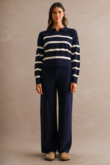 LAYLA STRIPED SWEATER TOP AND LONG PANTS SET