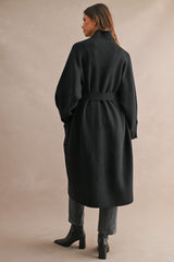 ELYSE FUNNEL NECK KNITTED LONG COAT
