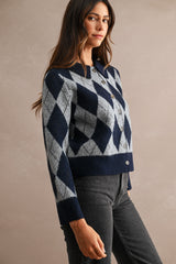 LEYLA ARGYLE OVERSIZED CARDIGAN
