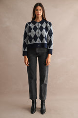 LEYLA ARGYLE OVERSIZED CARDIGAN