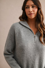 MAYA HALF ZIP UP KNITTED MIDI DRESS