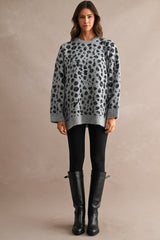 CHLOE LEOPARD OVERSIZED SWEATER TOP
