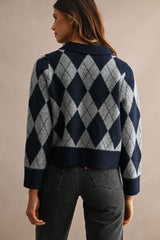 LEYLA ARGYLE OVERSIZED CARDIGAN