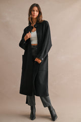ELYSE FUNNEL NECK KNITTED LONG COAT