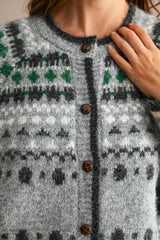 LILAH JACQUARD PATTERN KNITTED CARDIGAN