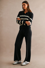 LAYLA STRIPED SWEATER TOP AND LONG PANTS SET