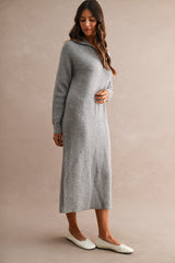 MAYA HALF ZIP UP KNITTED MIDI DRESS