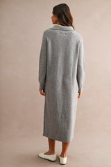 MAYA HALF ZIP UP KNITTED MIDI DRESS