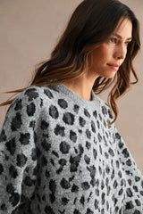 CHLOE LEOPARD OVERSIZED SWEATER TOP