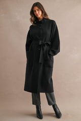 ELYSE FUNNEL NECK KNITTED LONG COAT