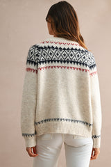 MIRA PATTERN JACQUARD BUTTON CARDIGAN