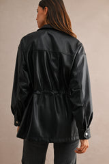 AUDREY FAUX LEATHER OVERSIZED POCKET JACKET