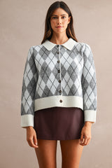LEYLA ARGYLE OVERSIZED CARDIGAN