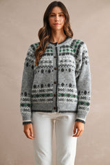 LILAH JACQUARD PATTERN KNITTED CARDIGAN