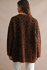 CHLOE LEOPARD OVERSIZED SWEATER TOP