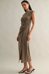 HAZEL RUCHED MIDI DRESS