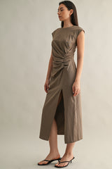 HAZEL RUCHED MIDI DRESS