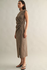 HAZEL RUCHED MIDI DRESS
