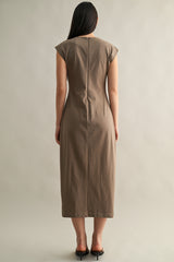 HAZEL RUCHED MIDI DRESS