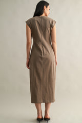 HAZEL RUCHED MIDI DRESS