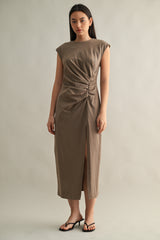 HAZEL RUCHED MIDI DRESS