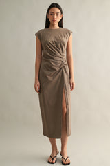 HAZEL RUCHED MIDI DRESS
