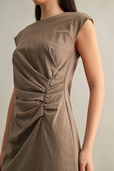 HAZEL RUCHED MIDI DRESS