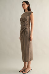 HAZEL RUCHED MIDI DRESS