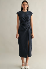 HAZEL RUCHED MIDI DRESS