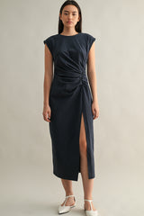 HAZEL RUCHED MIDI DRESS