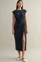 HAZEL RUCHED MIDI DRESS
