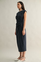 HAZEL RUCHED MIDI DRESS
