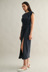 HAZEL RUCHED MIDI DRESS