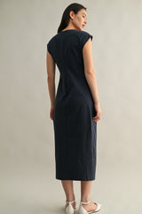 HAZEL RUCHED MIDI DRESS