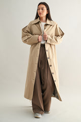 DREW LONG BUTTON DOWN TRENCH COAT