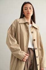 DREW LONG BUTTON DOWN TRENCH COAT