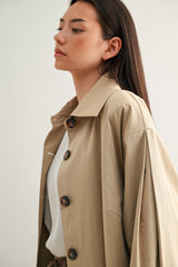 DREW LONG BUTTON DOWN TRENCH COAT