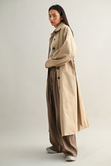DREW LONG BUTTON DOWN TRENCH COAT