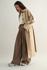 DREW LONG BUTTON DOWN TRENCH COAT