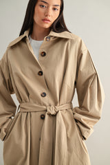 DREW LONG BUTTON DOWN TRENCH COAT